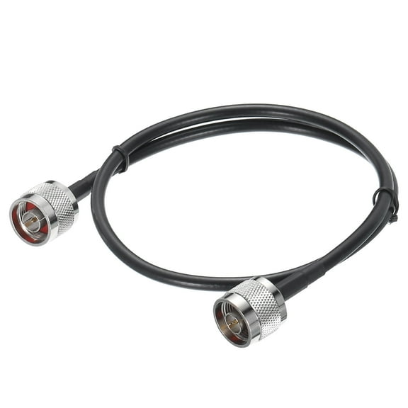 Uxcell Coaxial Cables 240 Type N Male to N Male Low Loss Coaxial Cable 2FT Black 1Pcs