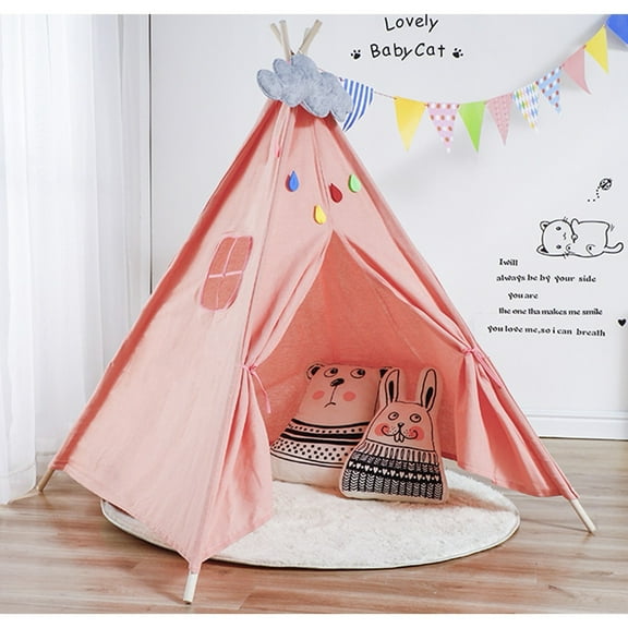 YQSDG 43" High Large Kids Teepee Play Tent, Pink Play House for Indoor/Outdoor, Boys & Girls