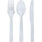 Party Dimensions 80203 Solid Clear Combo Cutlery - 3000 Per Case