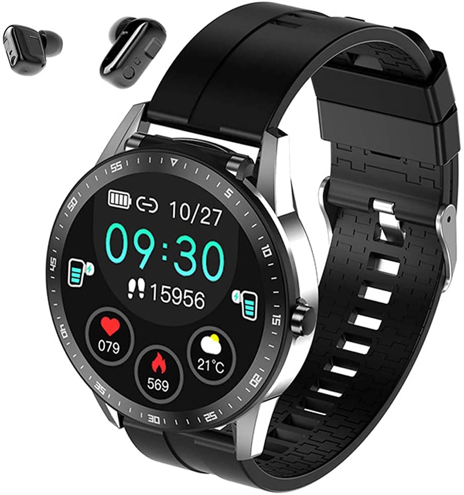 Two Smartwatch 2 In1 Smart Watch - TWS Bluetooth Earphone 2 In1 Smart Watch Heart Rate ...