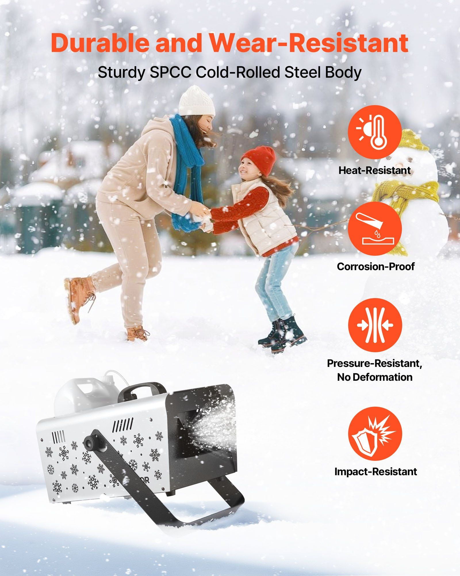 Snow Machine, 1500W Handheld/Hanging Snow Maker By Wireless Remote Control, Portable Snowmaking Machine, High Output Snowflake Maker with 5L Tank for Christmas Party Wedding Stage Effects
