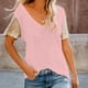 thumbnail image 2 of Elegantes blusas de manga corta con cuello en V y lentejuelas empalmadas de color sólido para mujer OAVQHLG3B Store lin121212, 2 of 5