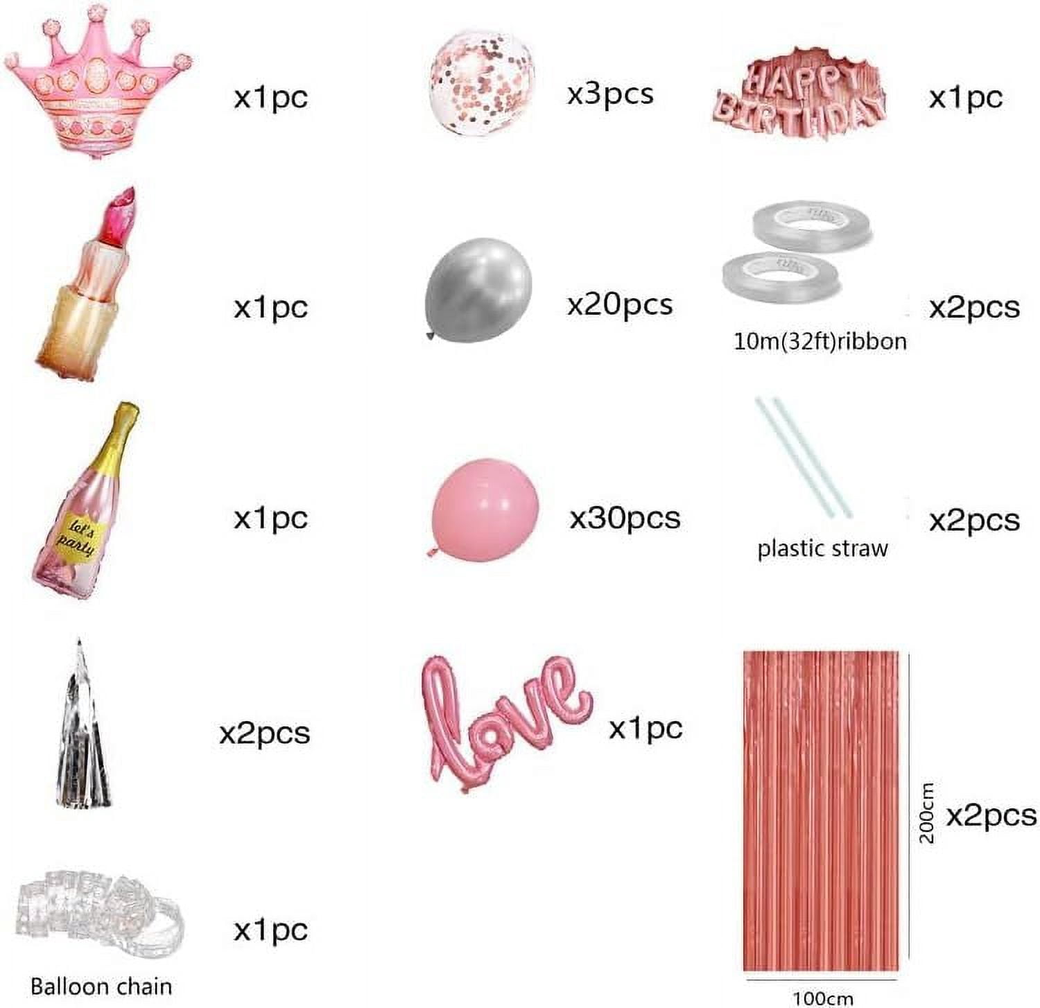 SFBOSF pink birthday Party Decoration Kits