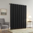 thumbnail image 2 of Sun Zero Treviso Linen Blend Magnetic Closure 100% Blackout Back Tab/Rod Pocket Curtain Panel, 40"W x 84"L, Black, 2 of 10