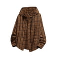 thumbnail image 2 of zejinsd Mens Summer Shirts Lightweight Loose Hooded Sunscreen Shirts Fashion Versatile Plaid Blouse Casual Button Up Daily Outfits Outerwear, 2 of 5
