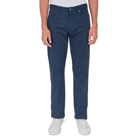 $79.50 Society of Threads Mens Pants Regular Fit Solid 5 Pocket Pants Navy 34X32