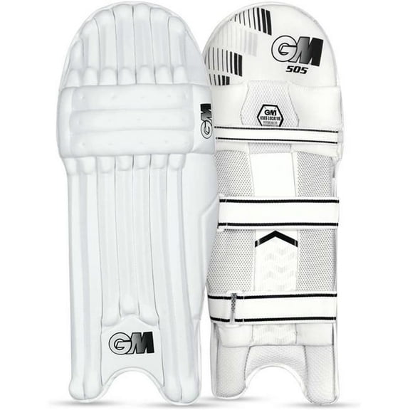 GM 1600415 505 Cricket Batting Leg Guard - White - Men Right