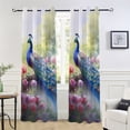 thumbnail image 5 of Peacock Flowers Trees Blackout Curtain Panels Drapes Privacy Assured with Light Filtering Curtains for Living room Bedroom Bathroom Window, 5 of 6