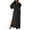 Black, variant on Summer Dresses for Womens 2025 Plus Size Fashion Fall Solid Color Short Sleeved V-Neck Slit Loose Dress Without Pockets