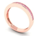 thumbnail image 2 of 0.84 ct Brilliant Princess Cut Simulated Pink Diamond 14k Rose Gold Stackable Band SZ 6, 2 of 6