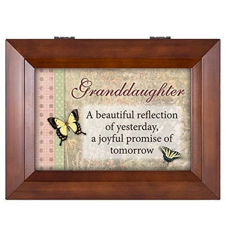 Granddaughter Butterflies Beautiful Wood Finish Music Boxâ€”You Are My Sunshine