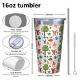 thumbnail image 4 of 16oz Tumblers White Christmas Gnome Pattern Stainless Steel Vacuum Insulated Double Wall Travel Tumbler Cups Mug with Lid and Straw,Cleaning Brush for Coffee,Tea, 4 of 4