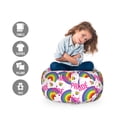 thumbnail image 2 of Pride Day Storage Toy Bag Chair, Pixelated Grunge Vibrant LGBT Rainbow Illustration Colorful, Stuffed Animal Organizer Washable Bag, Small Size, Blue Violet Yellow, by Ambesonne, 2 of 3