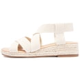 thumbnail image 2 of Women's Platform Wedge Heel Sandals - Comfortable Insole Lightweight Rubber Sole, Open-Toe Adjustable Elastic Strap Casual Summer Sandals, 2 of 7