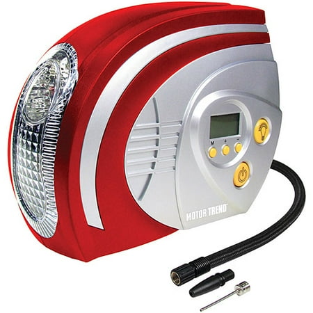 - Motor Trend CPM-0190 12-Volt Digital Fast-Flow Air Compressor with Light