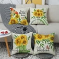 thumbnail image 3 of Farmhouse Pillow Covers 18x18 Set of 4 Spring Summer Pillow Covers Sunflower Floral Decorative Throw Cushion Cases for Sofa Couch Living Room Outdoor¡­, 3 of 6