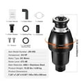 thumbnail image 6 of KFFKFF Garbage Disposal, 3/4HP 3250RPM Constant Operation Food Residue Eliminator, Simple Connection Food Residue Pulverizing System with Noise Diminishing, Electrical Cable & Splash Protector, 6 of 9