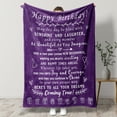 thumbnail image 5 of HiiKaa Birthday Gifts for Women/Men/Her/Him,Friendship Blanket Purple 60x50",Happy Birthday Decorations Throw Blanket,Bday Gifts for Women Unique,Best Birthday Gift Ideas, 5 of 8