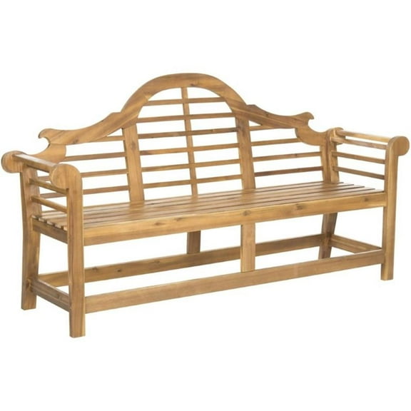 Bowery Hill Contemporary Wood Classic Garden Bench in Teak Finish