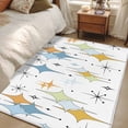 thumbnail image 4 of 3'x5' Rug for Living Room Bedroom, Blue Yellow Diamond Washable Area Rugs Non-Slip Carpet Mats, Modern Geometric Middle Century Indoor Low Pile Area Rug Runner for Kitchen, Mudroom, 4 of 8