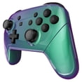 thumbnail image 5 of eXtremeRate Chameleon Green Purple Faceplate Backplate Handles Cover, Octagonal Gated Sticks Design DIY Replacement Grip Housing Shell for Nintendo Switch Pro Controller - Controller NOT Included, 5 of 9