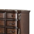thumbnail image 3 of BenJara Prio Wide Dresser, 11 Drawers, Marble Top, Carved Cherry Brown Wood, 3 of 5