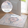 thumbnail image 3 of 2x3 Area Rug Big Carpet for Living Room Bedroom Home Decor Washable Oriental Vintage Floral Distressed Rugs Large Indoor Carpets with Non Slip Back for Dining Room Office Floor-PinkBlue, 3 of 8