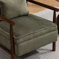 thumbnail image 6 of PAPROOS Accent Chair with Storage, Mid Century Corduroy Reading Chair with Pillow, Wood Frame Upholstered Armchair for Living Room Bedroom, Green, 6 of 10