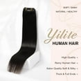 thumbnail image 2 of Extensiones de cabello YILITE con clip para cabello humano real, 20 pulgadas y 80 g, 2 of 6