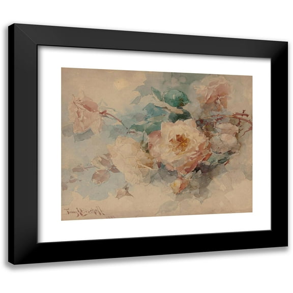 Franz Bischoff 14x12 Black Modern Framed Museum Art Print Titled - Bouquet of Roses (1899)