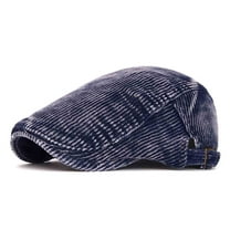 FAWUUDO Newsboy Cap for Men Cotton Mens Flat Hats Newsies Hat Classic Irish Ivy Cabbie Golf Hats Navy
