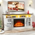 thumbnail image 3 of Fireplace TV Stand with 24" Fireplace for TVs up to 65 inches, UHOMEPRO Modern Electric Fireplace TV Stand Entertainment Center with Virtual Flame for Living Room or Bedroom, White, 3 of 7