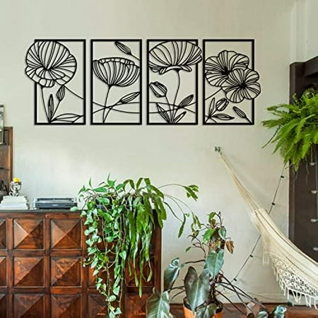 

YPBBOOM KAISER Flower Metal Wall Art Floral Metal Wall Decor Large Wall Hanging Home Decoration for Living Room Bedroom Housewarming Gift (75 x 38 )