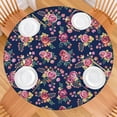 thumbnail image 2 of Pioneer Flower Floral Print Pattern Round Fitted Tablecloth with Elastic Edge,Dining Table Cover Waterproof,Outdoor Round Tablecloth for Camping,Dining,Indoor and Outdoor, 2 of 7