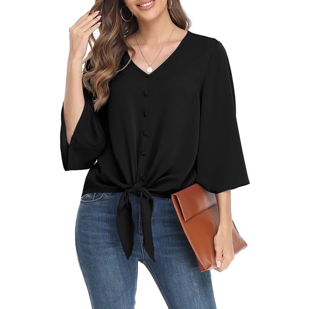 Txlixc Blusa de color sólido para mujeres Txlixc moda