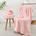 thumbnail image 1 of Juego de toallas de baño con rayas de terciopelo caramelo | Poliéster extra absorbente | Toallas domésticas suaves y gruesas de 3 piezas | Azul celeste, rosa, blanco, gris, amarillo | 70x140cm, 1 of 6