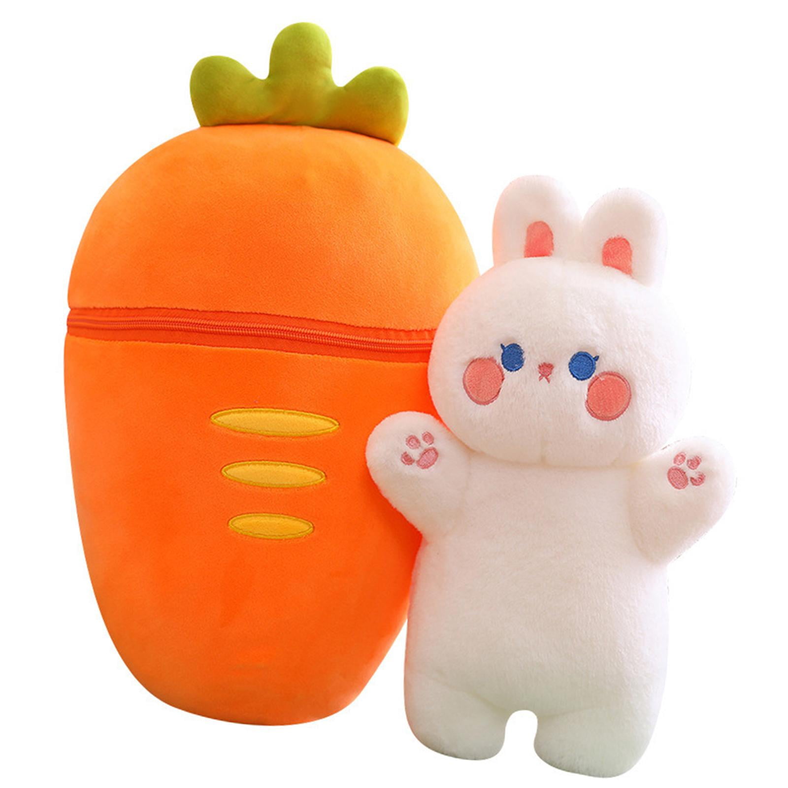 LeeQinersw Carrot Pillow Stuffed Animal Novelty Stuffed Doll Toy Zip up Carrot Hideaway for 40cm Rabbit
