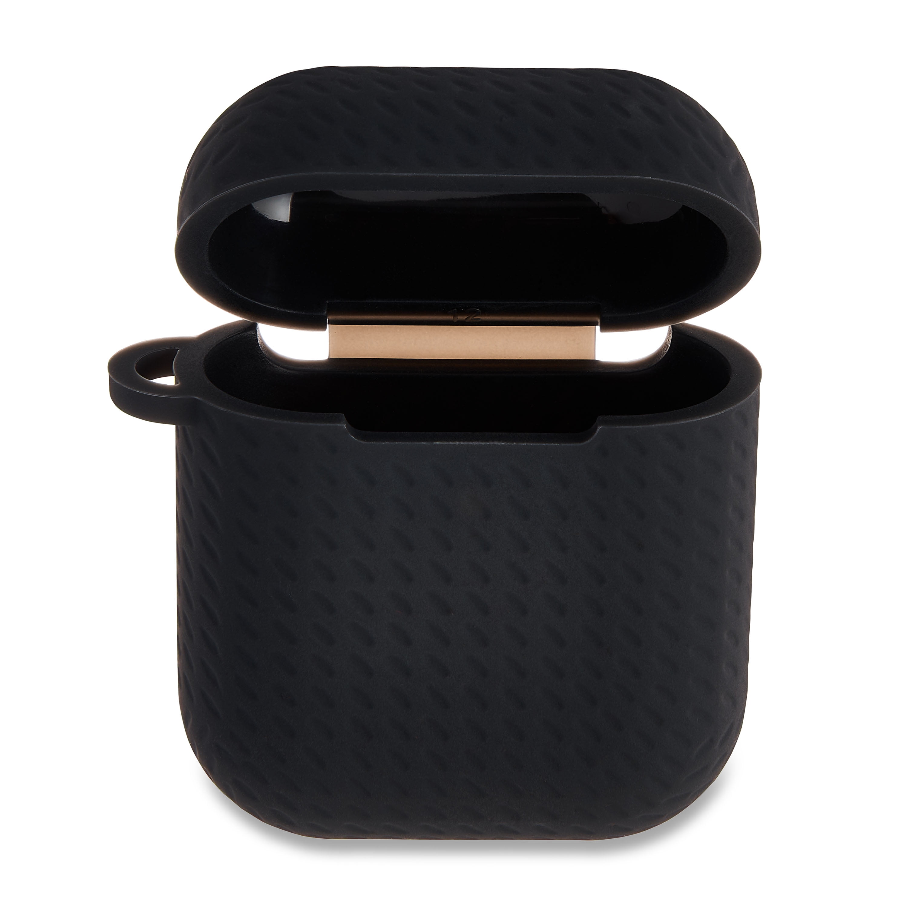 onn. Charging Case Cover for Apple AirPods (1st and 2nd generation), Textured Black