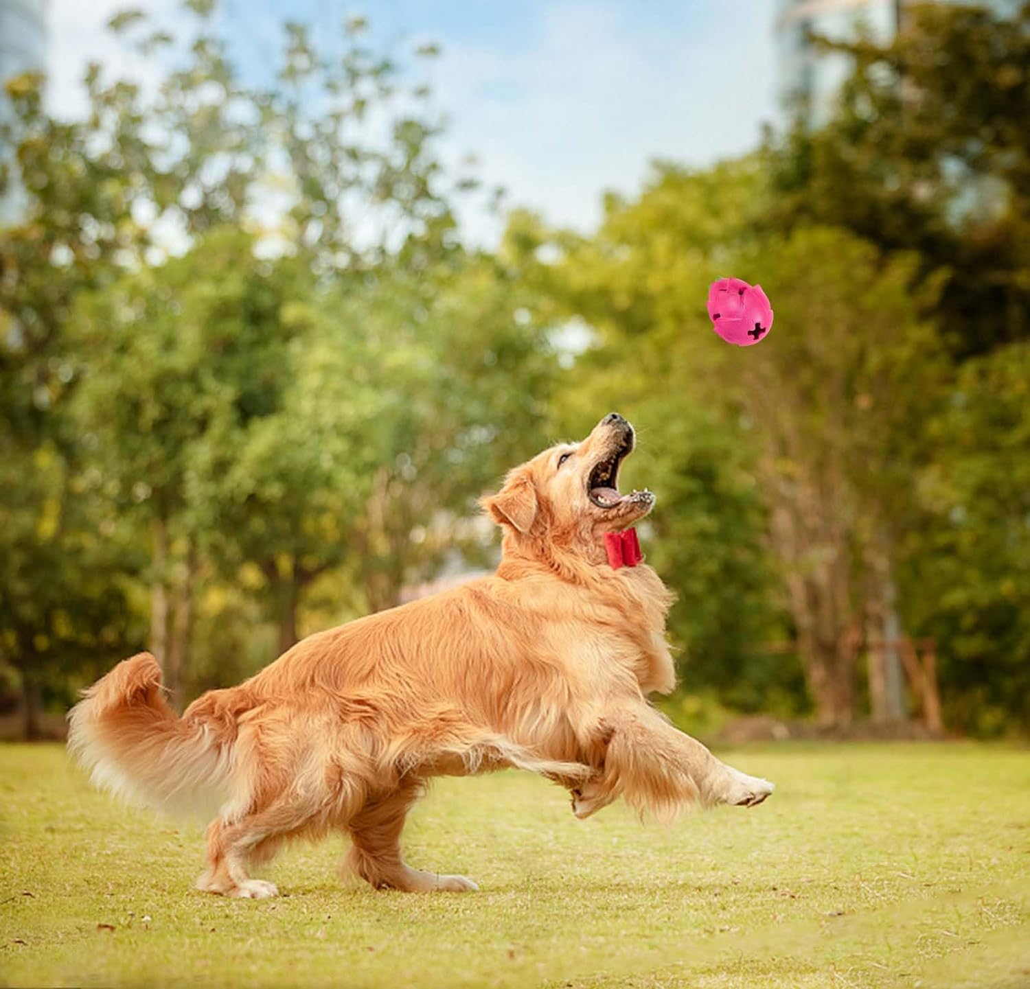 Dog Treat Dispensing Toys, Dispensing Puzzle Toy for Aggressive Chewers, Rubber Treat Dispenser, Interactive Stimulation Dog Food Toys, Pitaya Shape