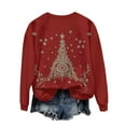 thumbnail image 7 of Christmas Sweatshirts for Women Fashion Vintage Xmas Holiday Tops Casual Christmas Sweater Long Sleeve Outfits Crewneck Fleece Sweatshirt Pullover Top Plus Size, 7 of 7