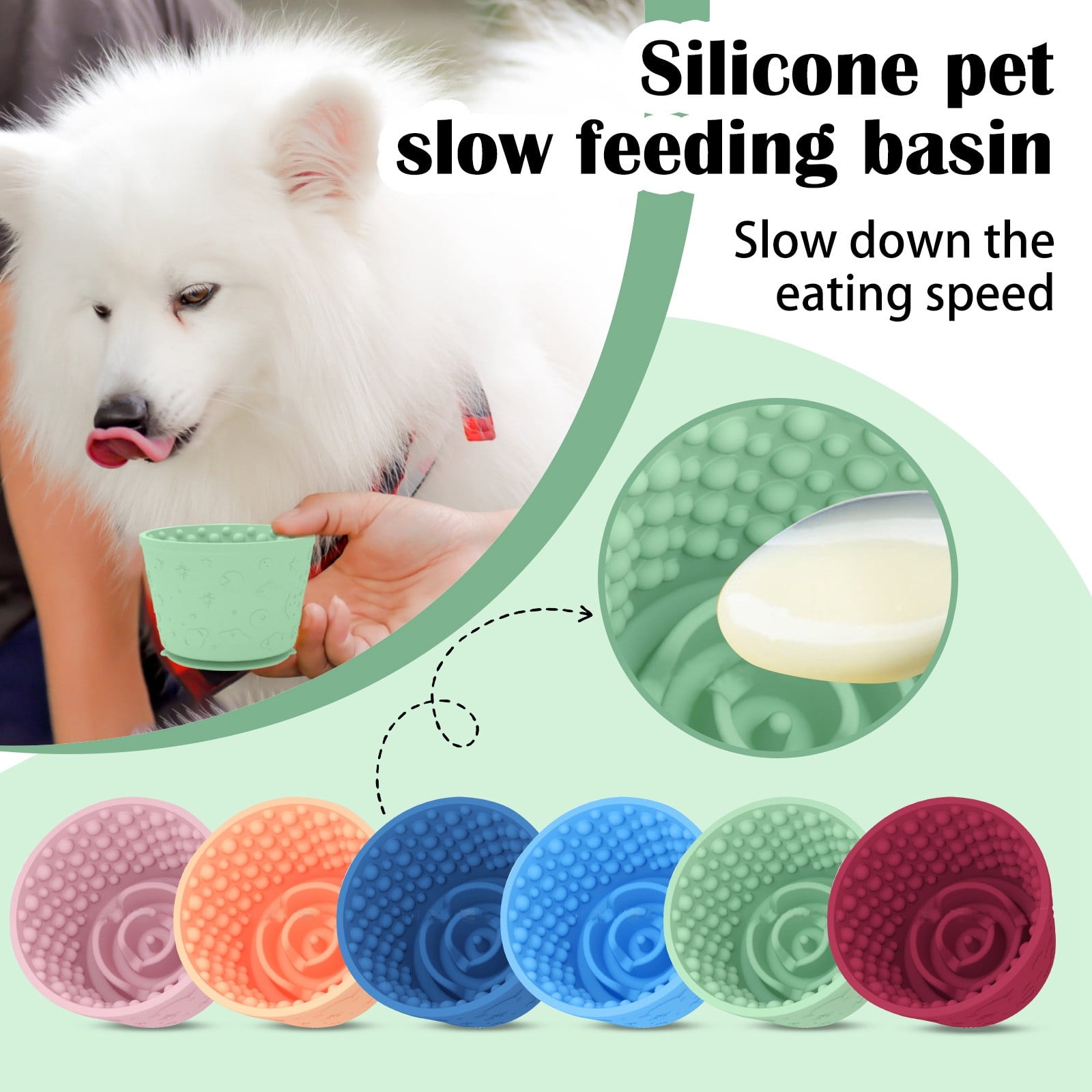 g Lick Bowl, Anxiety Relief Freezer Dog Licking Mat Slow Feeder, Non-Slip Silicone Bowl For Small Dogs