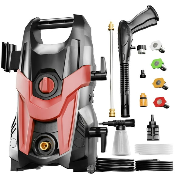 2024 Upgraded Electric Pressure Washer 4200 PSI 2.8 GPM Power Washer with Extra Hose, 23ft Hose 35ft Power Cord, 4 Nozzle and Detergent Tank for Cars, Fences, Patio