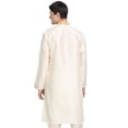thumbnail image 2 of SKAVIJ Men's Art Silk Kurta Top Indian Wedding Casual Long Shirt X-Large Offwhite, 2 of 6