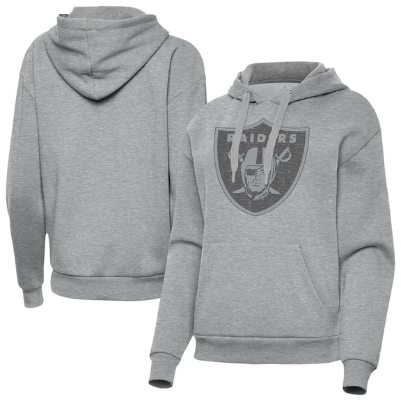 Women's Antigua Heather Gray Las Vegas Raiders Victory Hoodie