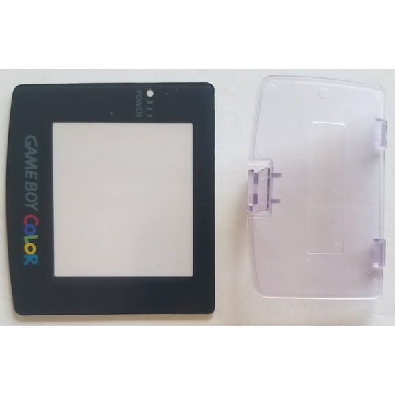 Nintendo Game Boy Color Replacement Screen Lens Purple Battery Cover