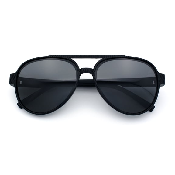 Polarized Mens Metal Flex Hinge Round Fashion Racer Plastic Sunglasses All Black