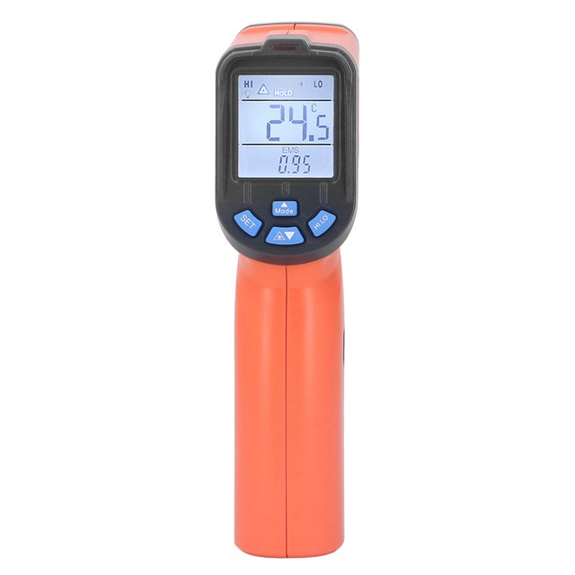 Temperature Measuring Gun, High Accuracy Adjustable Emissivity Infrared Unit Switching LCD Screen Non Contact for Industrial