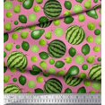 thumbnail image 2 of Soimoi Rayon Fabric Pear,Lemon & Watermelon Fruits Print Fabric by The Yard 42 Inch Wide, 2 of 3