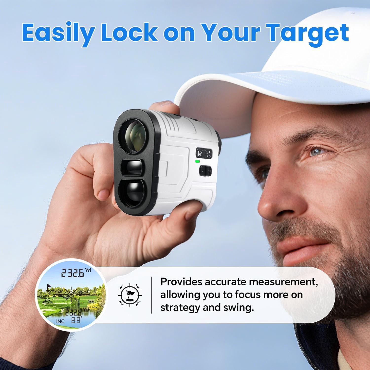 CozyNestFinds Golf Range Finder with Slope, Switch for Tournament, 1200 Yards Rechargeable Laser Rangefinder, 7X Magnification, Flag Lock Vibration, Distance Measuring Device Accessory for Men