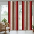 thumbnail image 4 of Red Pink Outdoor Curtains for Patio Waterproof,Windproof Privacy Curtains with Weighted Bottom,Farmhouse Wood Grain Vintage Brown Striped Outside Drapes for Picnic Garage Yard Cabana 54"x84" 1 Panel, 4 of 8